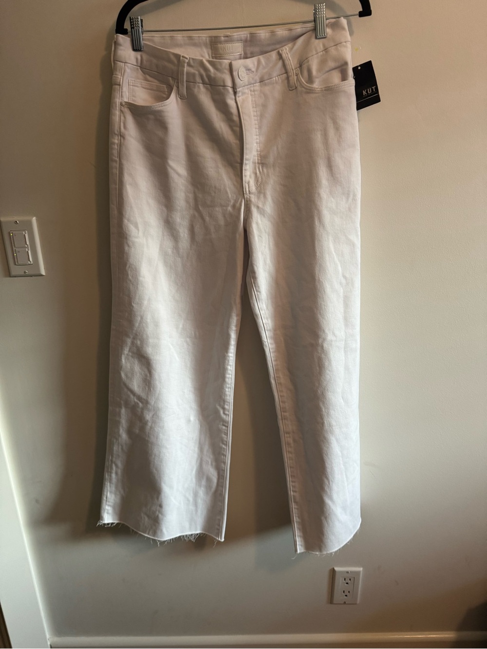 KUT From The Kloth Meg Fab Ab High Rise Wide Leg Jeans White Size 10 NWT - Picture 2 of 6